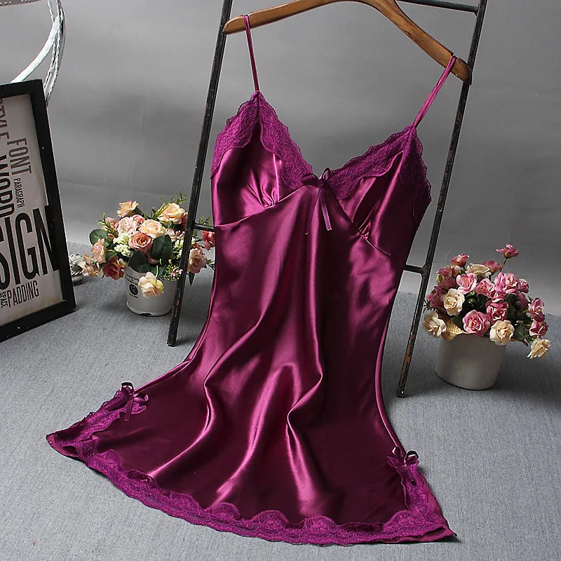 Satin Lace Nightdress – Women’s Sexy Sleepwear