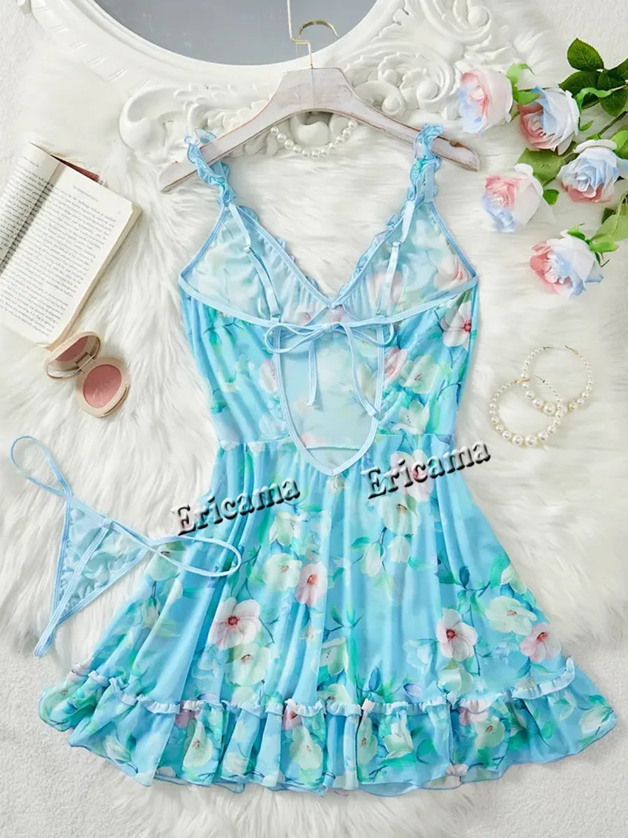 Lace Ruffle Lingerie Set – Bra & Panty