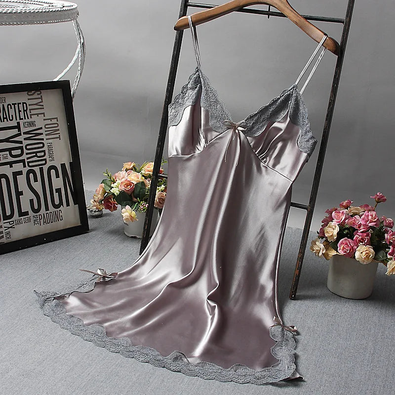 Satin Lace Nightdress – Women’s Sexy Sleepwear