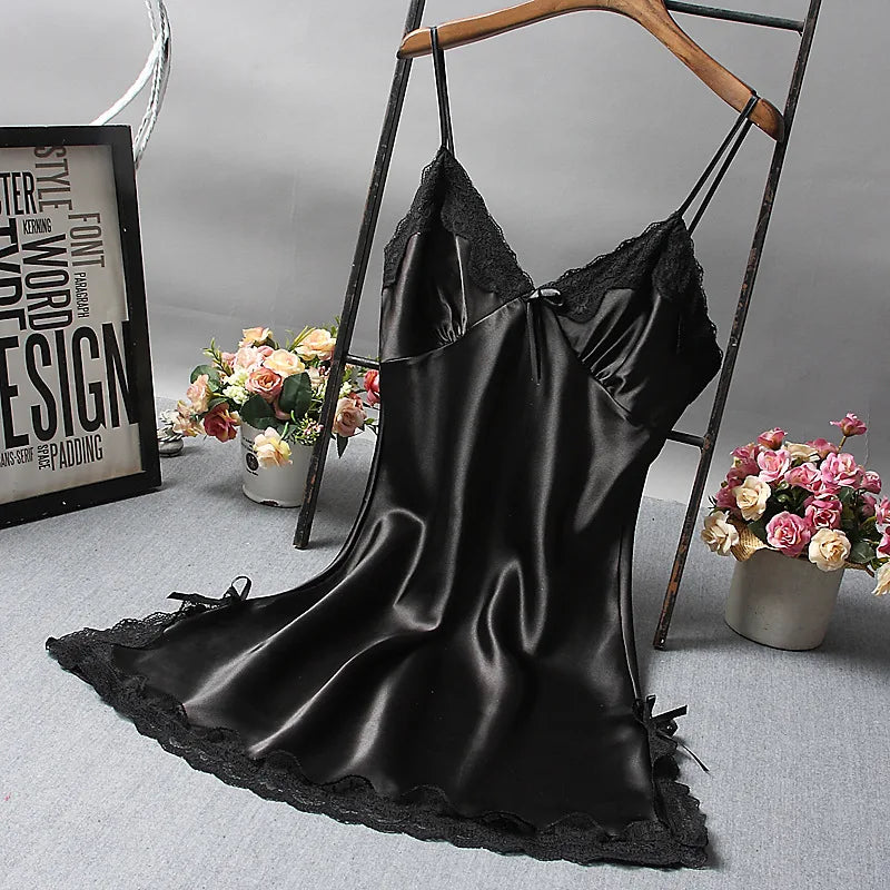Satin Lace Nightdress – Women’s Sexy Sleepwear
