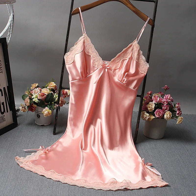 Satin Lace Nightdress – Women’s Sexy Sleepwear