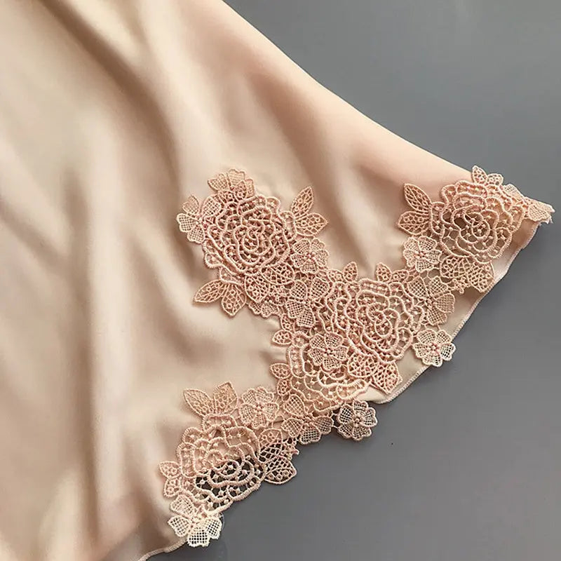 Sexy Satin Lace Nightdress